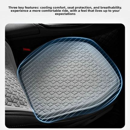Black Universal Cooling Gel Seat Cushion - TPR Breathable Honeycomb Pad for Car & Office Chair