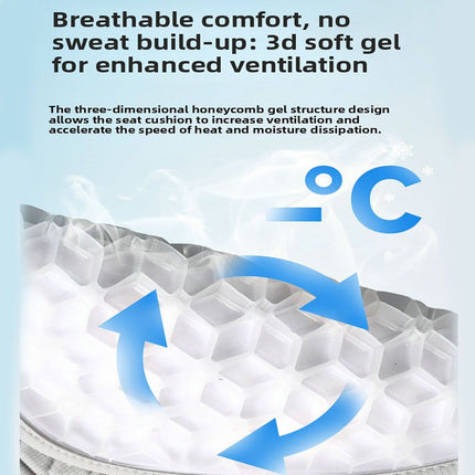 Pink Universal Cooling Gel Seat Cushion - TPR Breathable Honeycomb Pad for Car & Office Chair