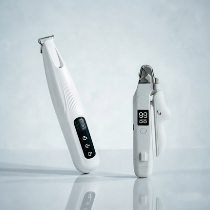 2 in 1 Pet Nail Clipper and Paw Trimmer Set USB Rechargeable Dog Cat Grooming Kit with LED Display Low Noise Nail Grinder and Foot Hair Clipper