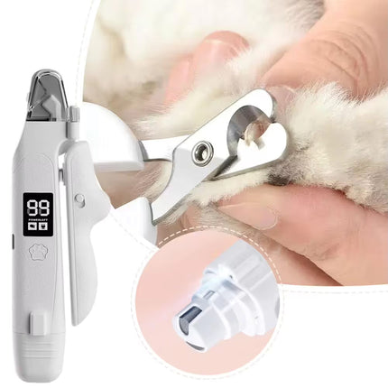 2 in 1 Pet Nail Clipper and Paw Trimmer Set USB Rechargeable Dog Cat Grooming Kit with LED Display Low Noise Nail Grinder and Foot Hair Clipper