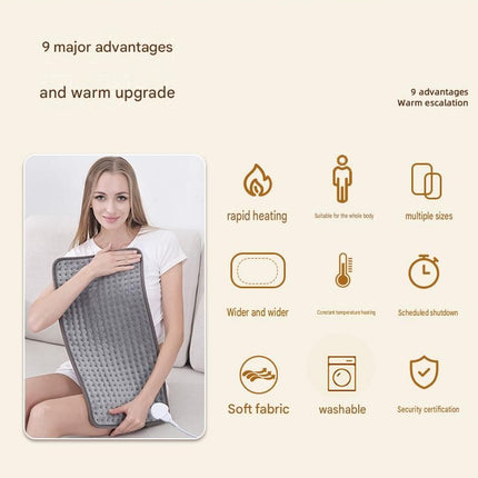 Electric Heating Pad 43x84cm with 9 Heat Levels and 4 Timer Settings, Washable Full Body Heating Mat for Back, Waist, Legs and Shoulders