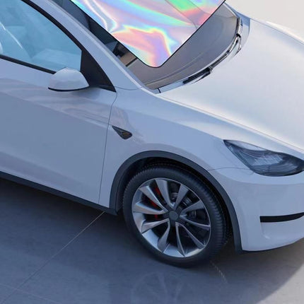 Reflective Car Windshield Sun Shade 57.1 x 31.5 Inch Foldable Front Windshield Sunshade UV Block Heat Insulation Titanium Silver Sun Visor Cover