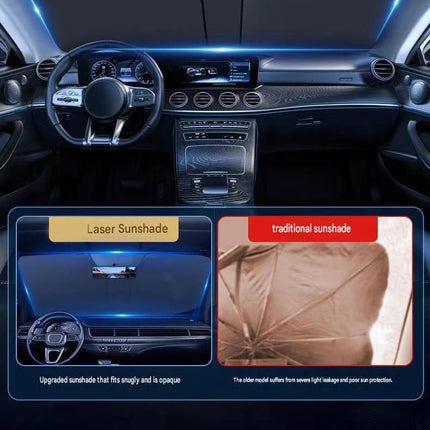 Reflective Car Windshield Sun Shade 57.1 x 31.5 Inch Foldable Front Windshield Sunshade UV Block Heat Insulation Titanium Silver Sun Visor Cover