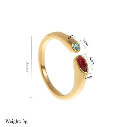 Adjustable Birthstone(May) Open Ring Set 18K Gold Plated Stainless Steel Minimalist Dainty Stackable Gemstone Rings Personalized Jewelry Gift Box Included Everyday Wear Gift