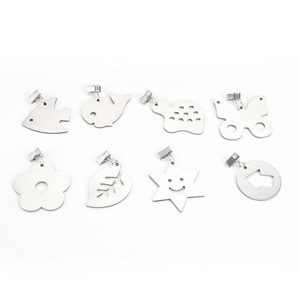 Small Fish Style Stainless Steel Tablecloth Clips 4 Pack - Silver Windproof Tablecloth Fasteners with Sawtooth Grip for Outdoor Dining, Picnics, Patio Tables and Garden Parties
