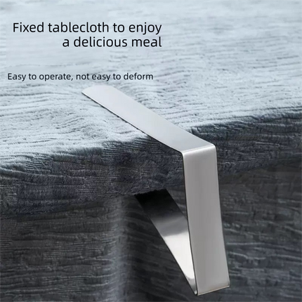 Stainless Steel Tablecloth Clips 12 Pack – Triangle Design, 4.5cm Opening, Silver Tablecloth Fasteners for Outdoor Picnics, Patio Dining, Garden Parties and Home Use