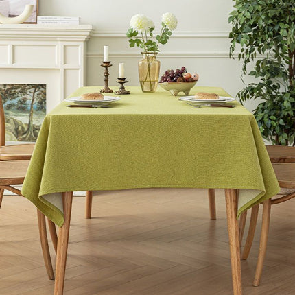 Matcha Green Waterproof Rectangular Tablecloth – 110x160cm Spill-Resistant Solid Colour Table Cover with Easy-Clean Surface and Composite Backing for Dining Room, Kitchen and Outdoor Dining Amazing Shopping