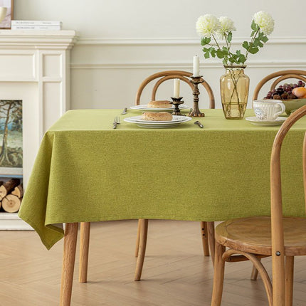Matcha Green Waterproof Rectangular Tablecloth – 110x160cm Spill-Resistant Solid Colour Table Cover with Easy-Clean Surface and Composite Backing for Dining Room, Kitchen and Outdoor Dining Amazing Shopping