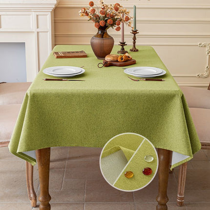Matcha Green Waterproof Rectangular Tablecloth – 110x160cm Spill-Resistant Solid Colour Table Cover with Easy-Clean Surface and Composite Backing for Dining Room, Kitchen and Outdoor Dining Amazing Shopping