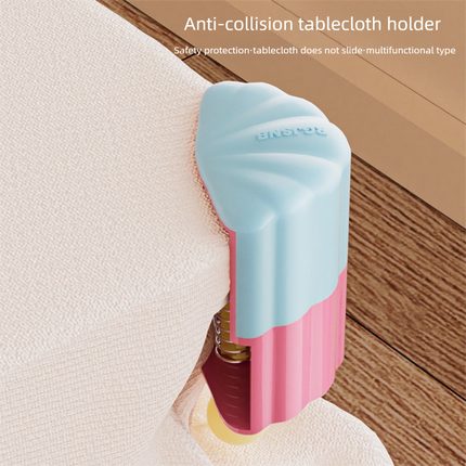 Spring Tablecloth Clips 4 Pack – Soft Rubber Anti-Slip Table Corner Fasteners, Reusable Plastic Tablecloth Holders for Dining Tables, Picnics and Outdoor Use, Green