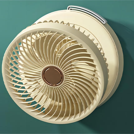 USB Rechargeable Auto Oscillation Tilt Adjustable Cordless Fan with Remote Control and Night Light Wall Mountable