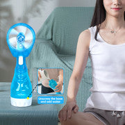 Handhold Battery Powered Personal Water Spray Fan-Blue/Pink - Blue