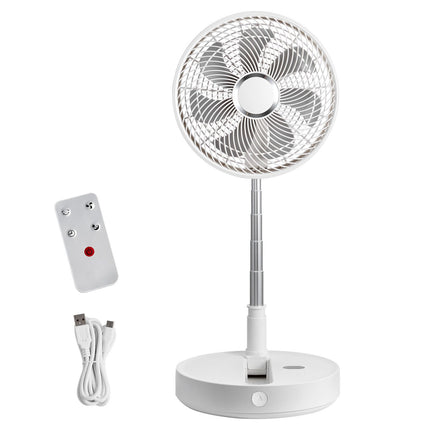 VEVOR 12 Inch Foldable Oscillating Standing Fan with Remote Control, 4 Speed Adjustable Portable Desk Quiet Fan, 7200mah Rechargeable USB Small Fan, Folded Rotating Floor Fan for Bedroom Office Travel