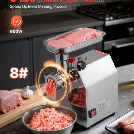 Commercial Electric Meat Grinder 4.5 Lbs/Min Sausage Stuffer Maker Kitchen