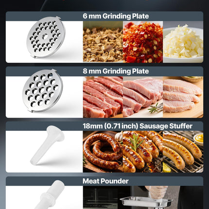 Commercial Electric Meat Grinder 4.5 Lbs/Min Sausage Stuffer Maker Kitchen