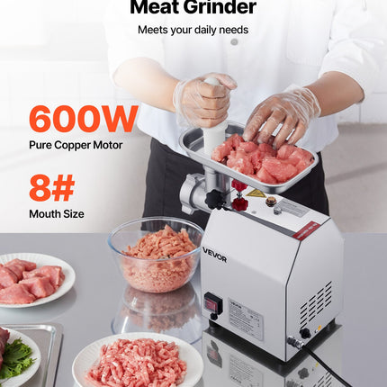 Commercial Electric Meat Grinder 4.5 Lbs/Min Sausage Stuffer Maker Kitchen