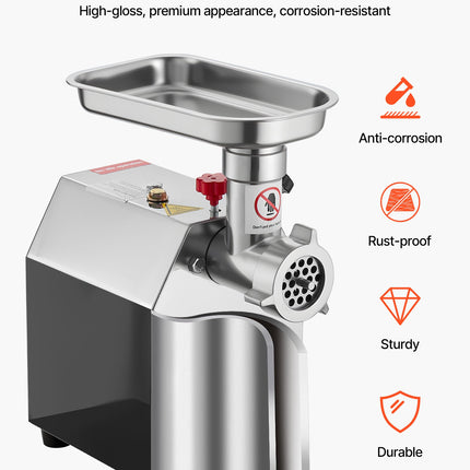 Commercial Electric Meat Grinder 4.5 Lbs/Min Sausage Stuffer Maker Kitchen