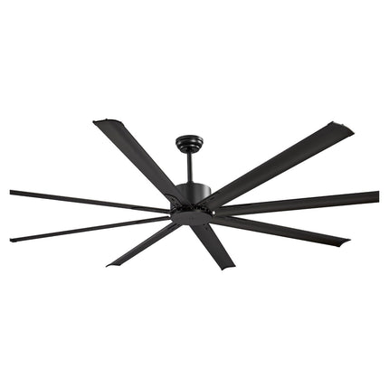 213 cm Ceiling Fan No Light, 6-Speed Remote Control, Aluminum 8-Blade, Reversible DC Motor, Modern Low Profile Flush Mount Exterior Fan for Bedroom, Living Room, Patio, Indoor/Outdoor, Black