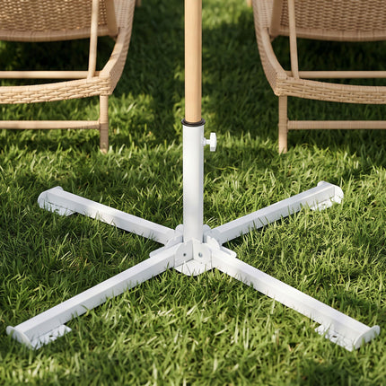 Instahut Outdoor Umbrellas Base Steel Umbrella Holder 25 to 35mm White Amazing Shopping