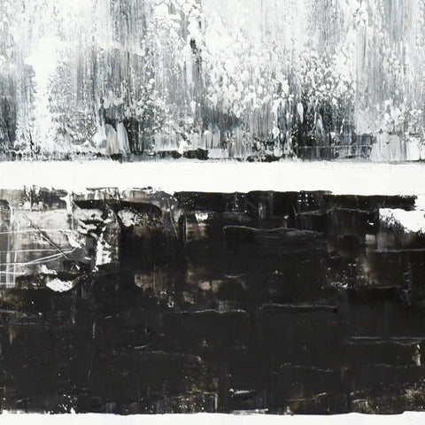 120X120cm Tonal Trilogy Black Framed Hand Painted Canvas Wall Art